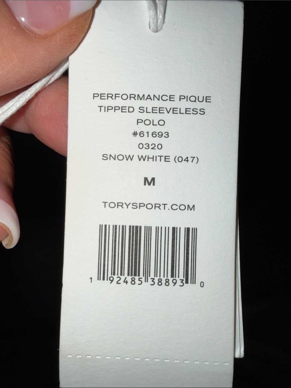 Tory Sport White Performance Pique  Tipped Sleeveless Polo - Picture 5 of 6
